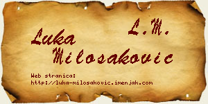 Luka Milošaković vizit kartica